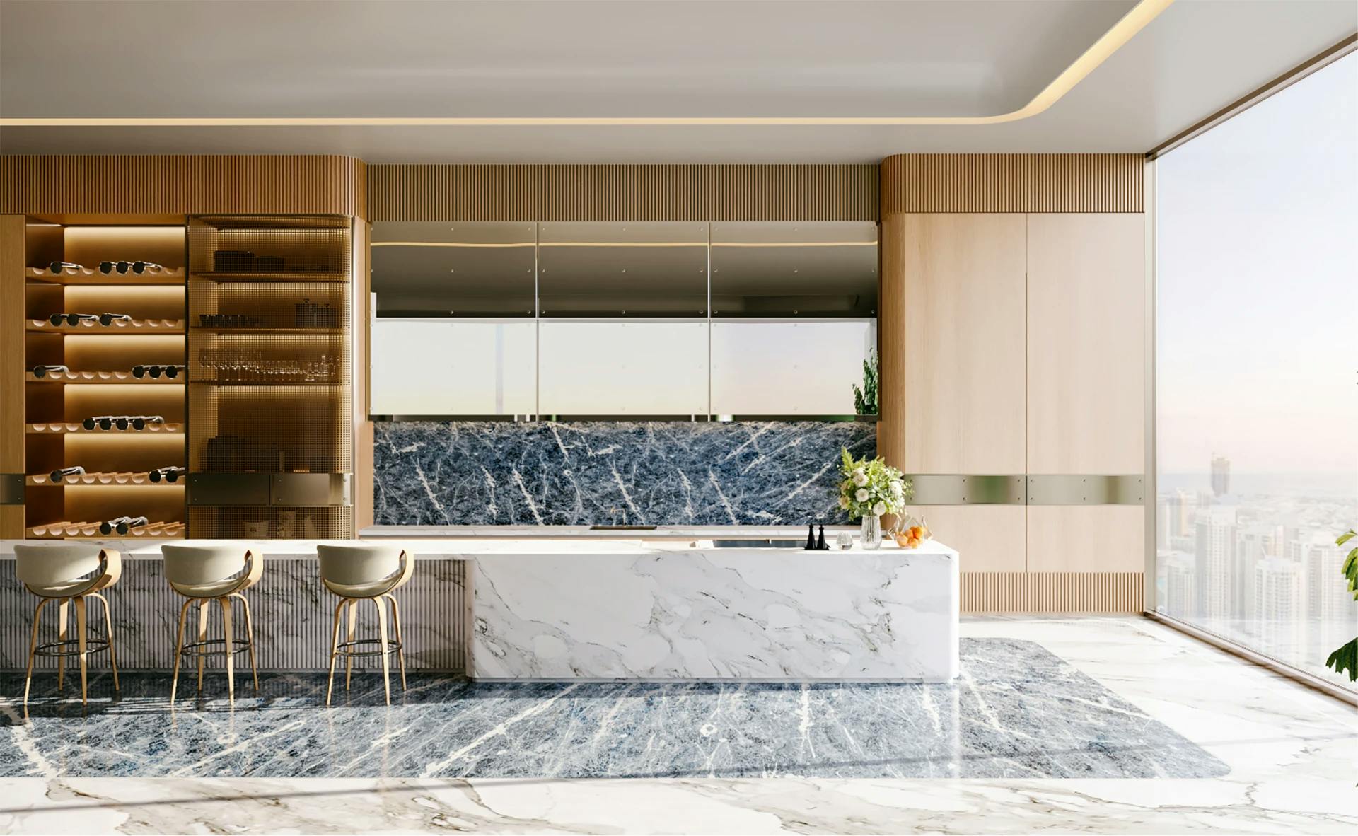 Riviera-inspired living space at Bugatti Residences by Binghatti
