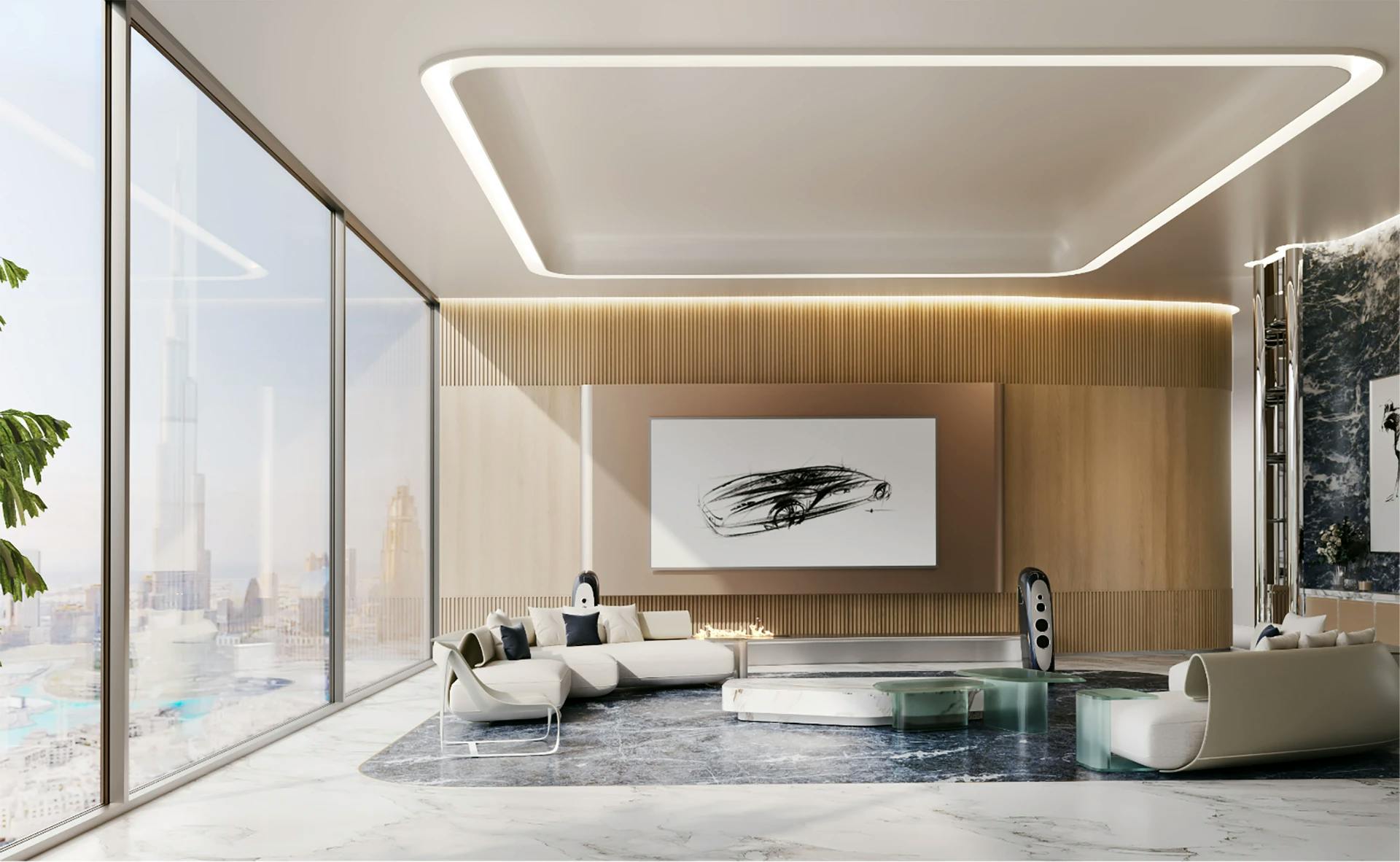 Bedroom interior at Bugatti Residences by Binghatti