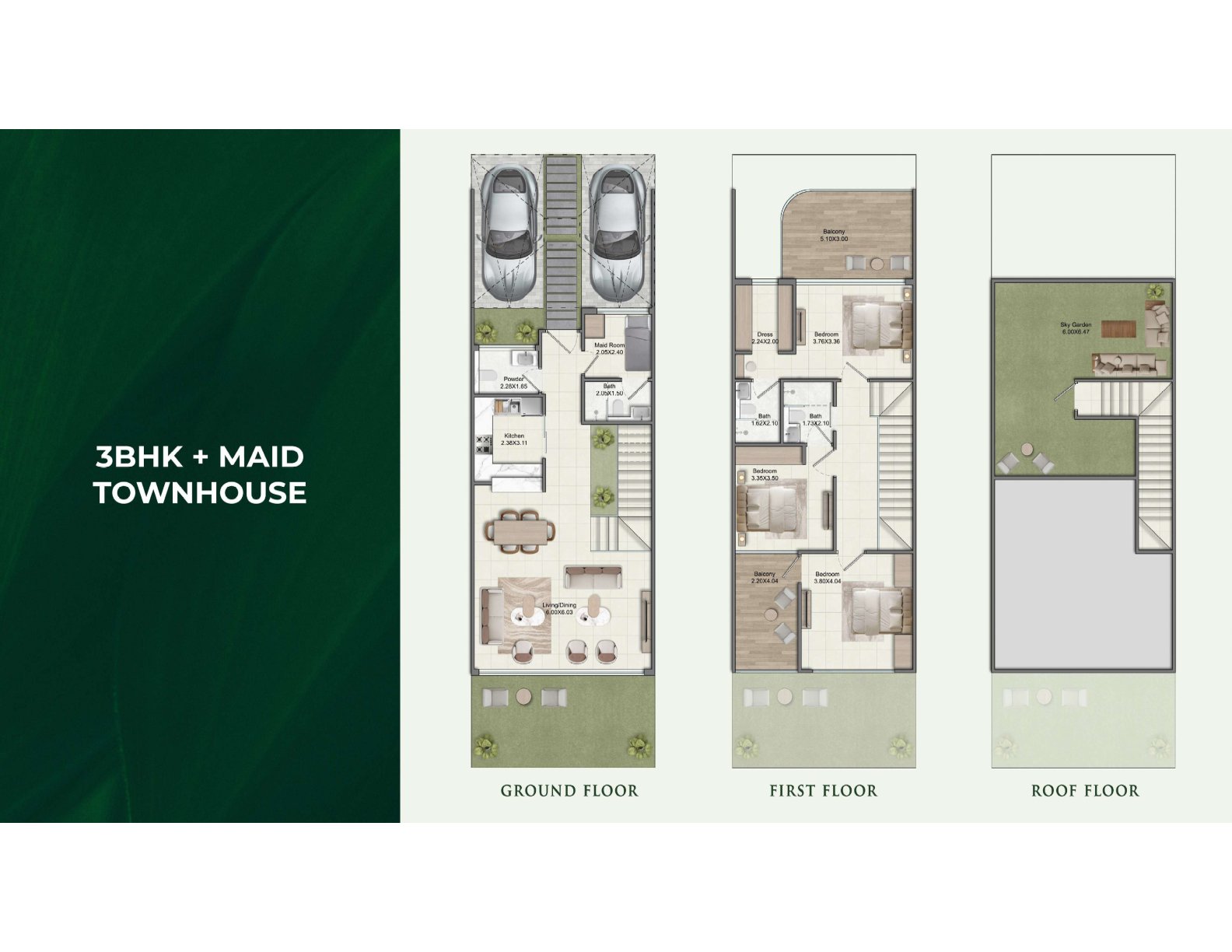 Luxury 3BR – Maid Townhouse – GREENZ by Danube