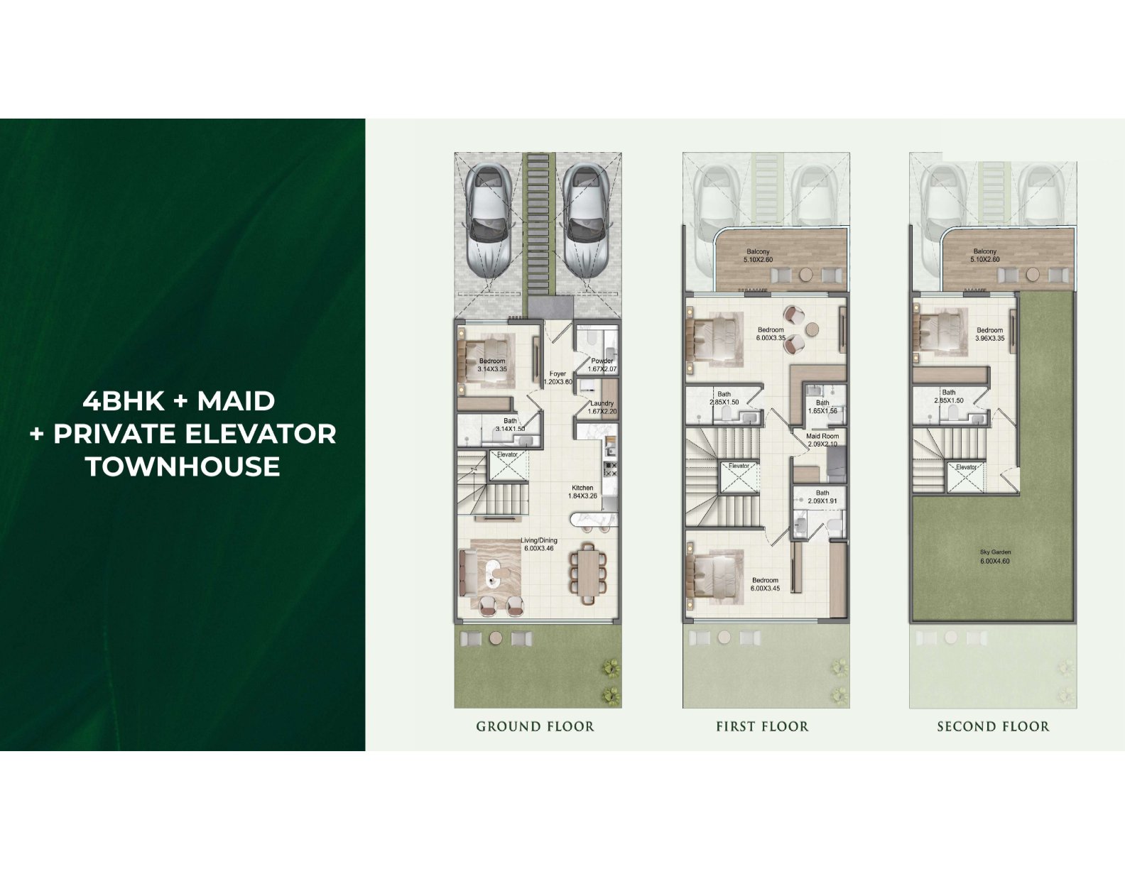 Luxury 4 BR – Maid Townhouse – GREENZ by Danube