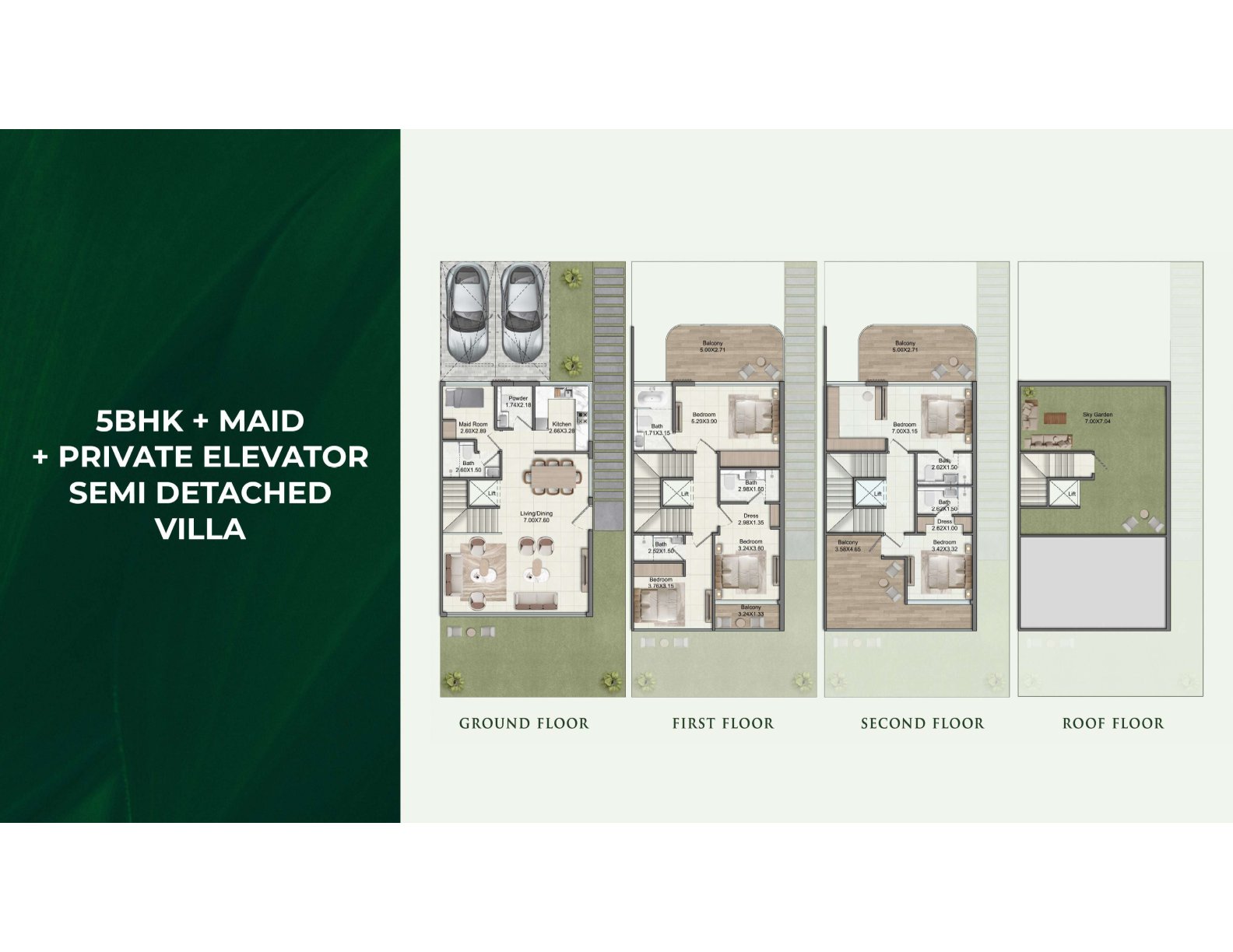 Luxury 5BR – Maid – Semi Detached Villa – GREENZ by Danube